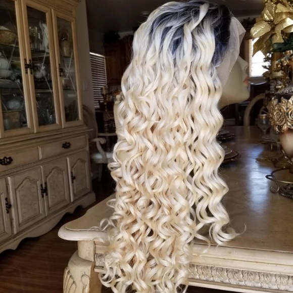 Ombre Blonde Curly Lace Front Wig